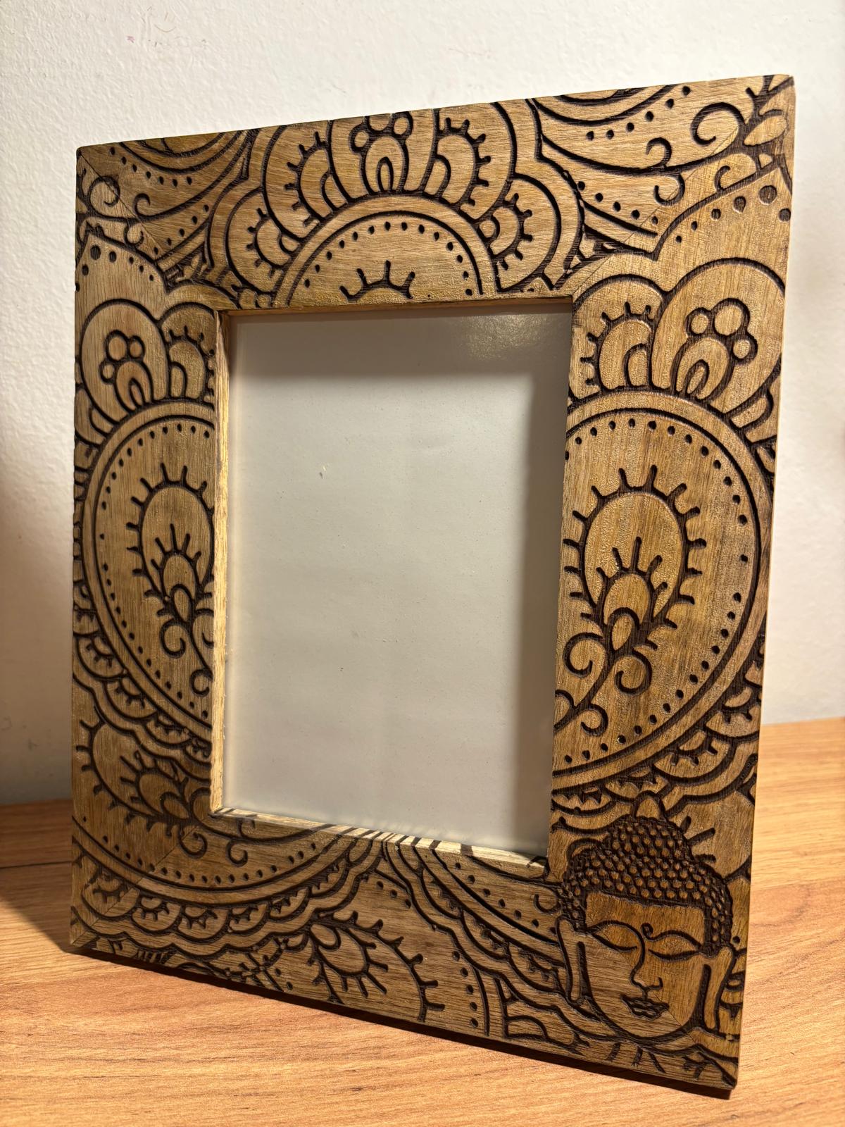 Portafoto in Legno di Mango – Buddha Nero