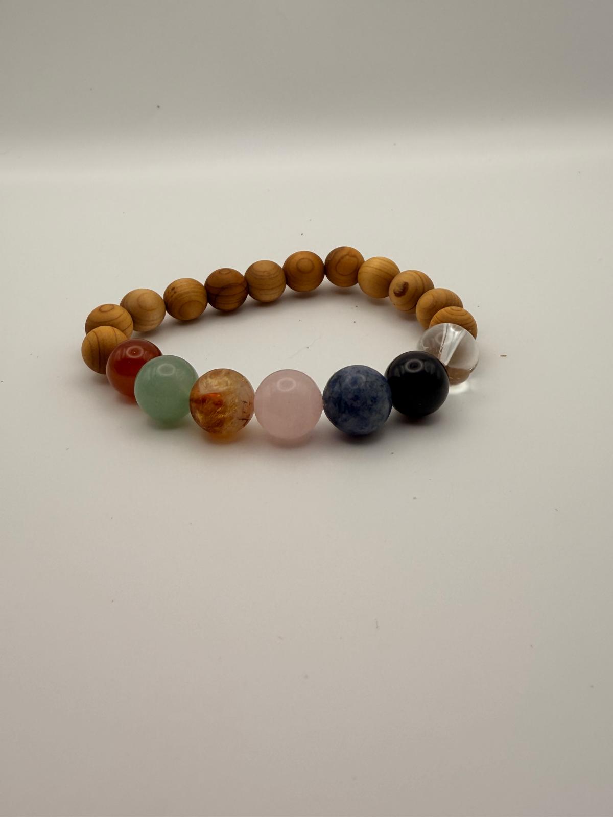 Braccialetto Chakra in Legno di Cedro
