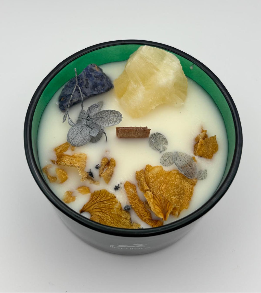 Candele Hop Hare con Fiori e Cristalli - Il Sole