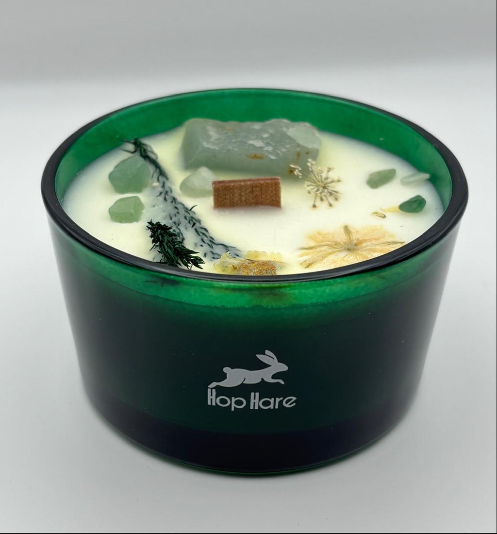 Candele Hop Hare con Fiori e Cristalli - Il Mago