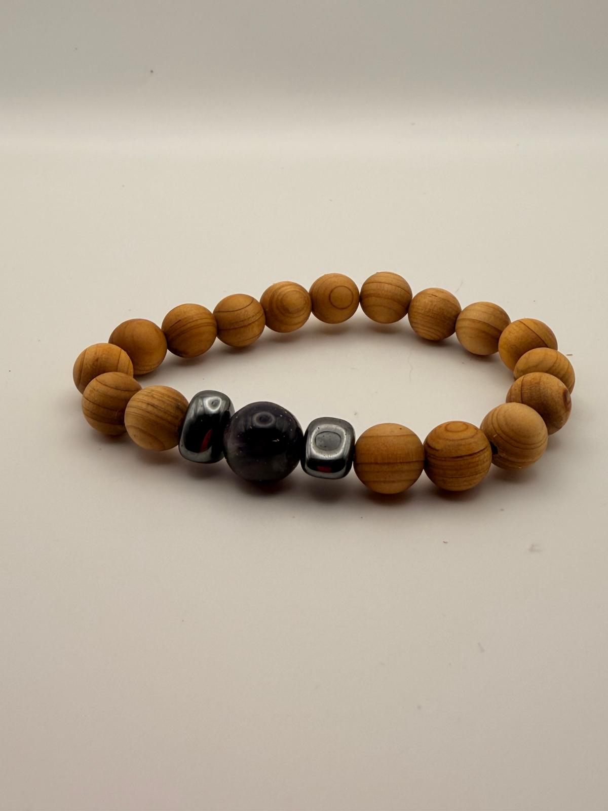 Braccialetto Chakra in Legno di Cedro