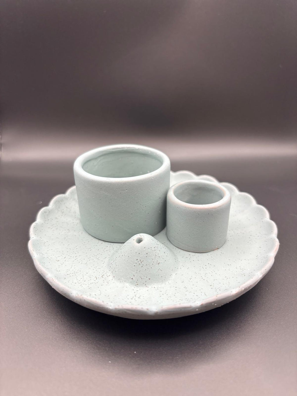 🪷 Portaincenso in Ceramica Multiuso – Fiore di Loto Blu